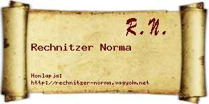Rechnitzer Norma névjegykártya
